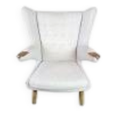 Chaise Teddy - Modèle AP 19 - Tissu Hallingdal gris clair - Clous en teck - Hans J. Wegner - PP Møbler