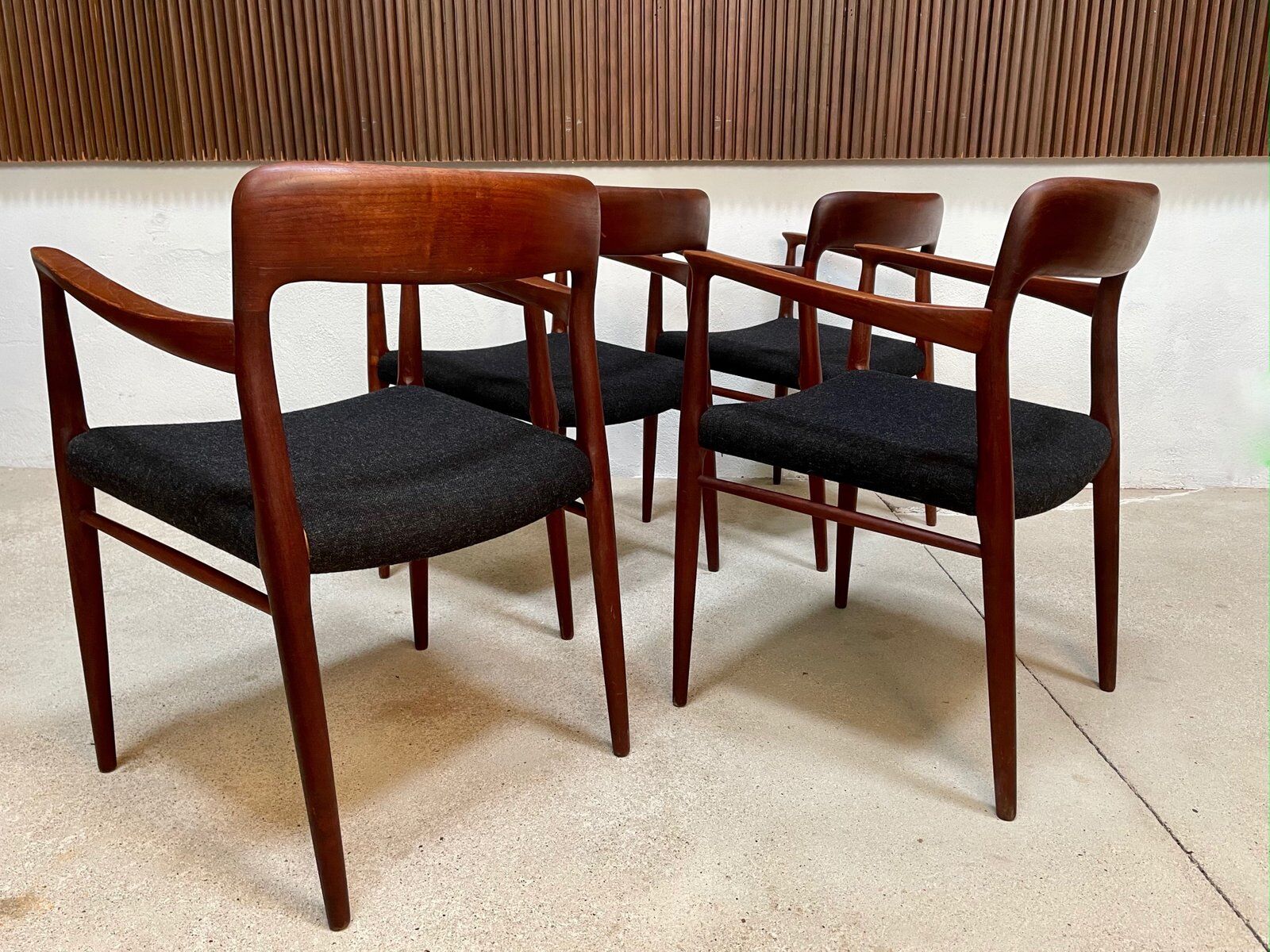 Danish teak model 56 chairs by Niels O. Møller for J.L. Møllers, 1954, set of 4