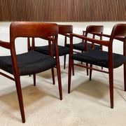 Danish teak model 56 chairs by Niels O. Møller for J.L. Møllers, 1954, set of 4