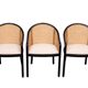 Chaises de salle à manger Ward Bennett en bois et en rotin, ensemble de 6