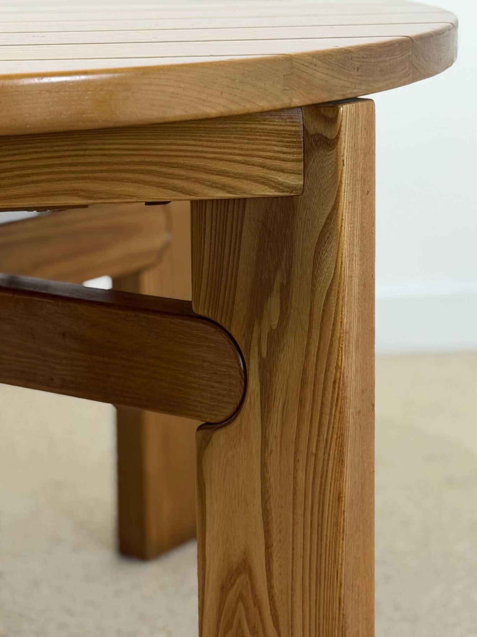 Vintage extendable round table in the spirit of Atelier Chauvin S.A. – 1970s