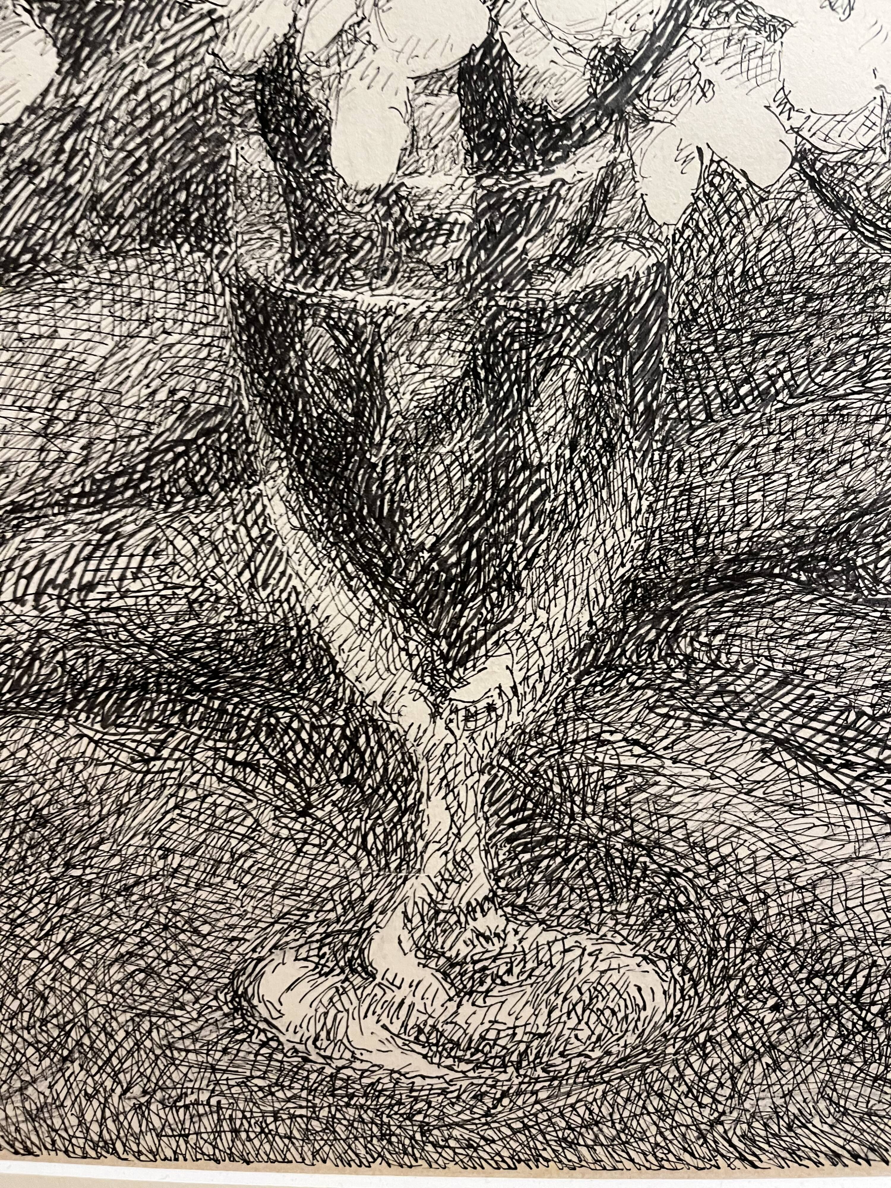 Almond branches in bloom in a glass of water