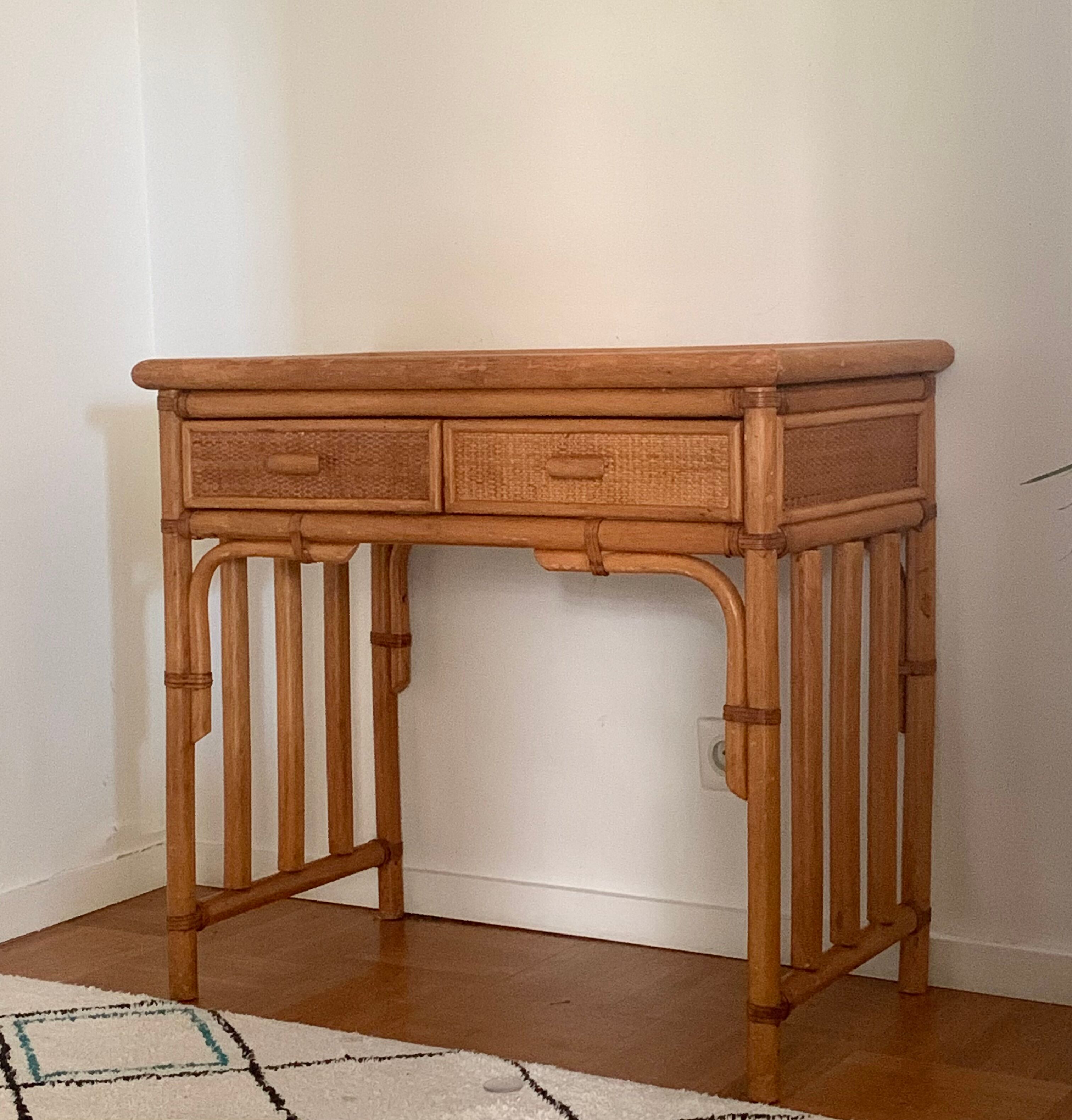 Vintage rattan dressing table