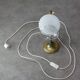 Mid Century Italian Table Lamp in Brass and Etched Glass
