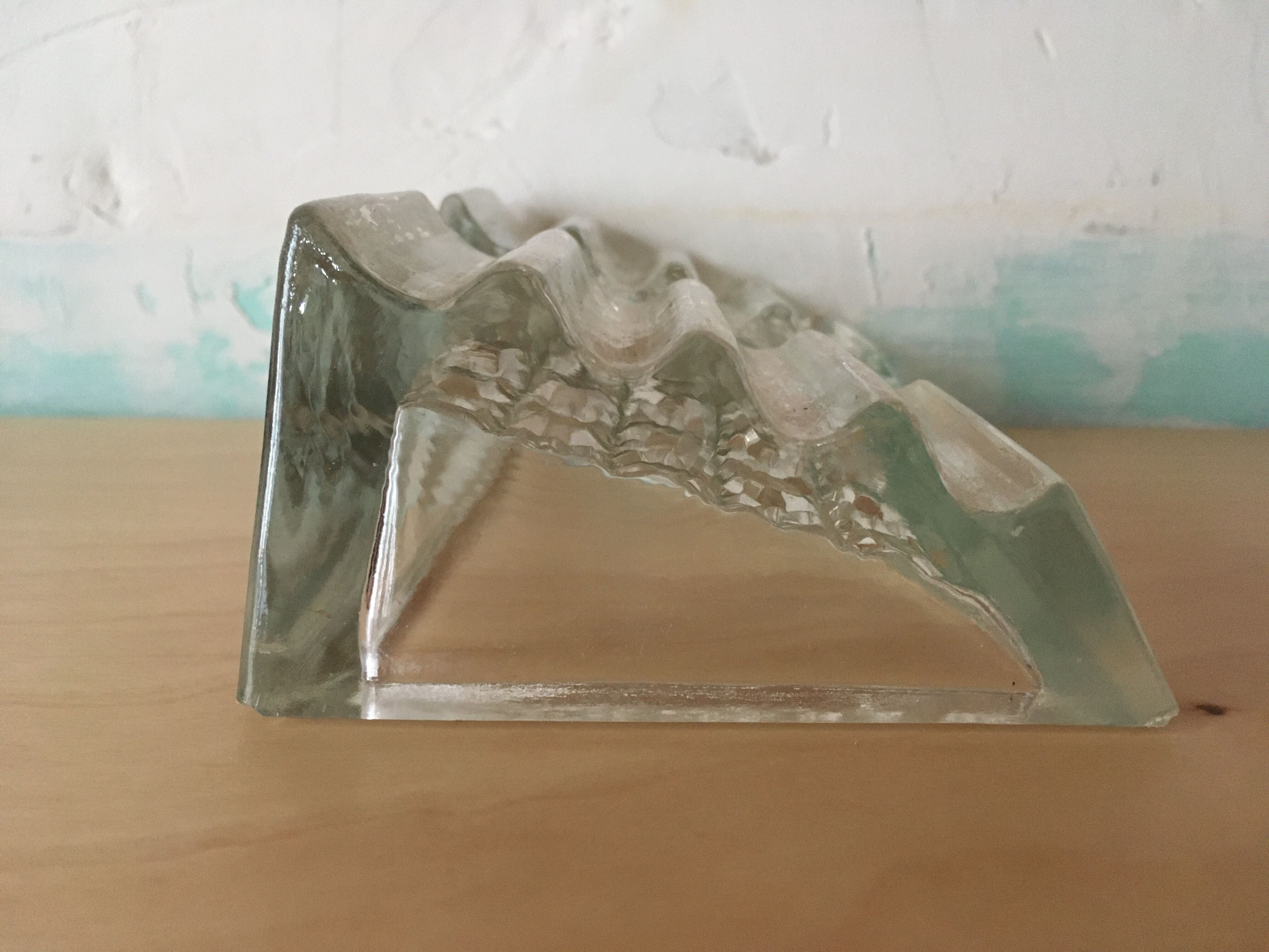 Molded glass pencil holder
