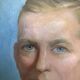 Vintage Oil On Canvas Men Portrait Signed, Small, 1950s