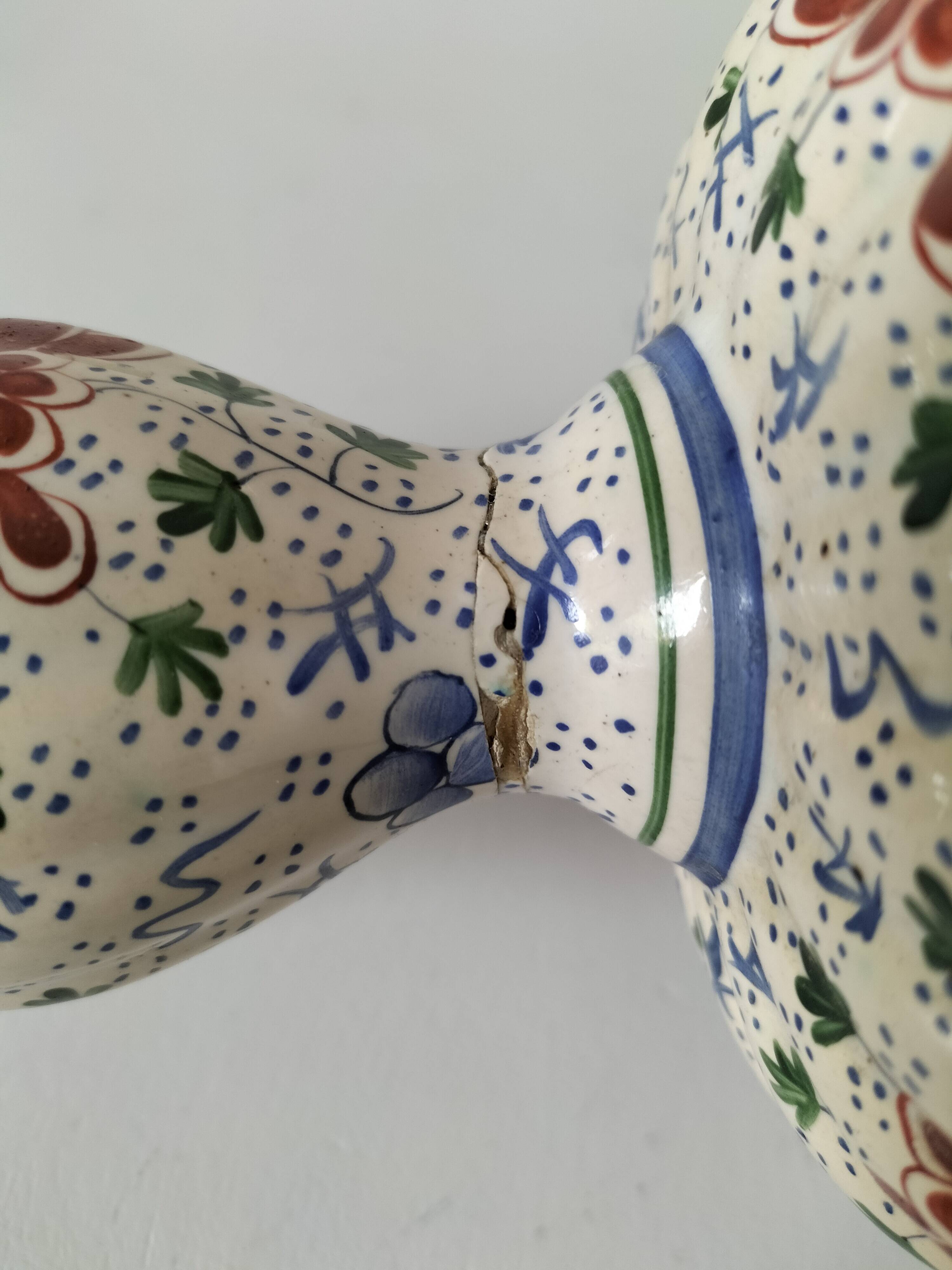 Earthenware lamp base signed Roger Colas – Cashmere decor – Clamecy