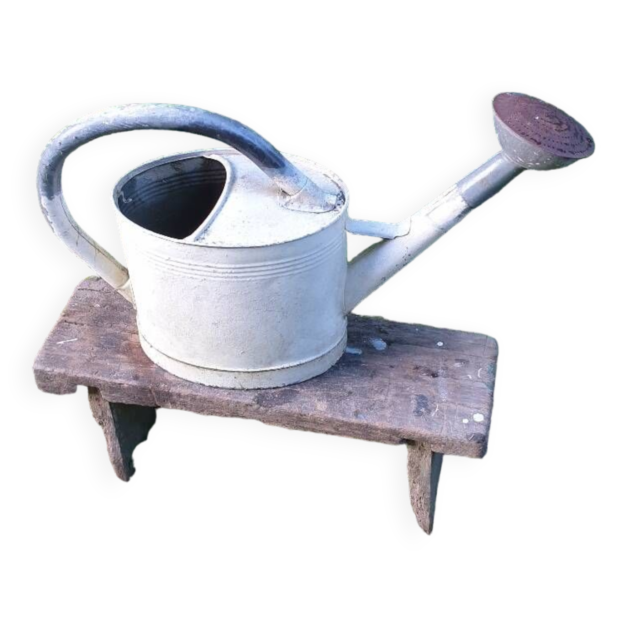 White zinc watering can