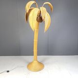 Vintage bamboo palm tree floor lamp, 1970s