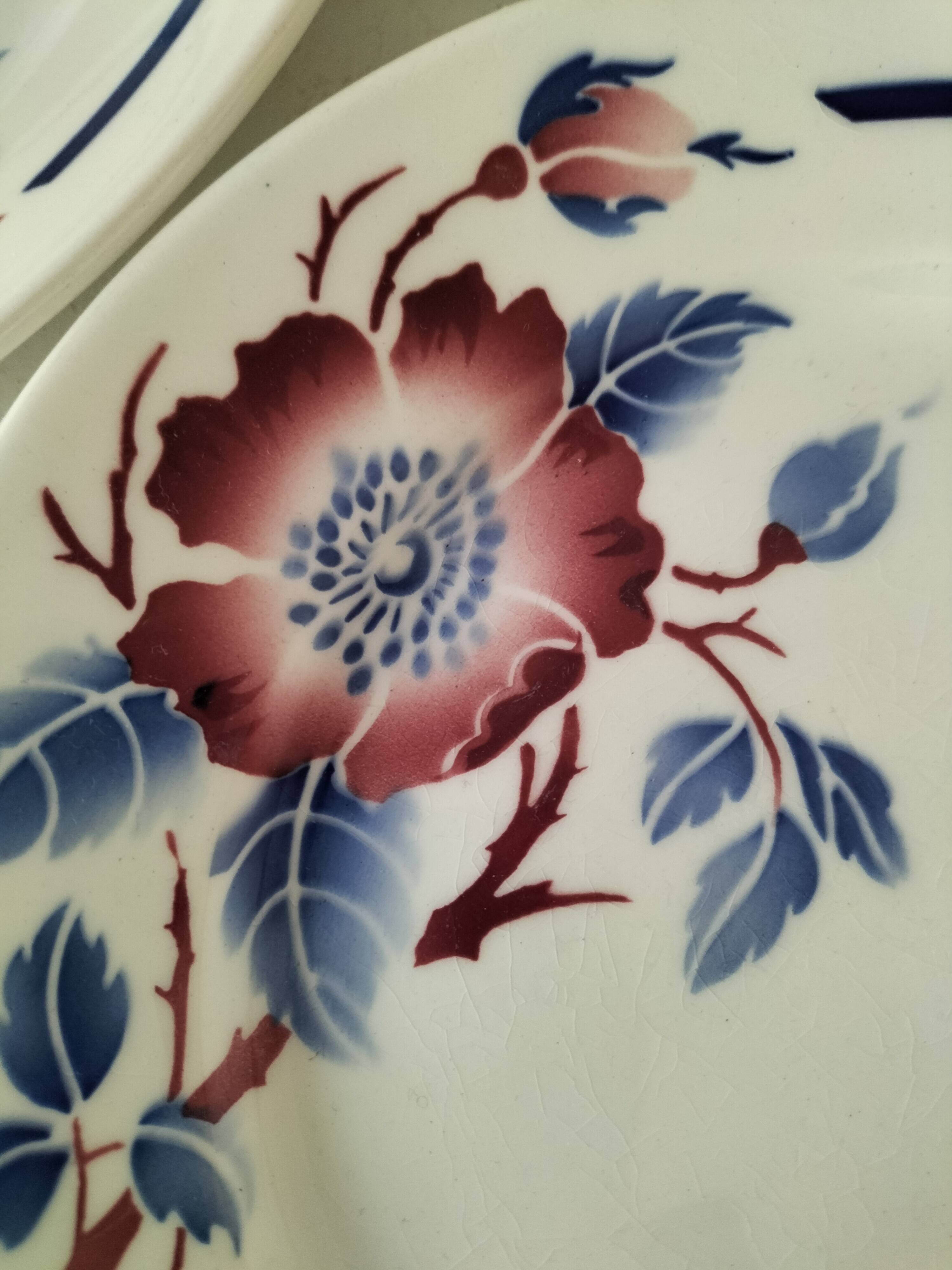 Set of three ironstone plates K & G Lunéville model Régine - 1950s