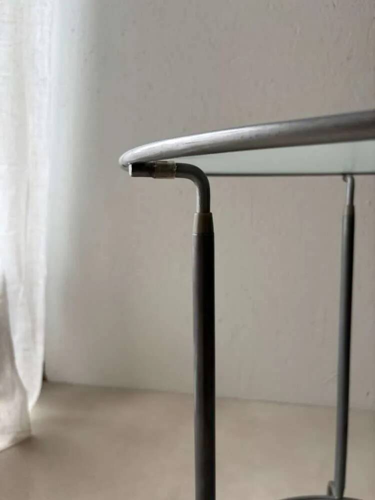 Ikea two-tiered serving trolley with glass.