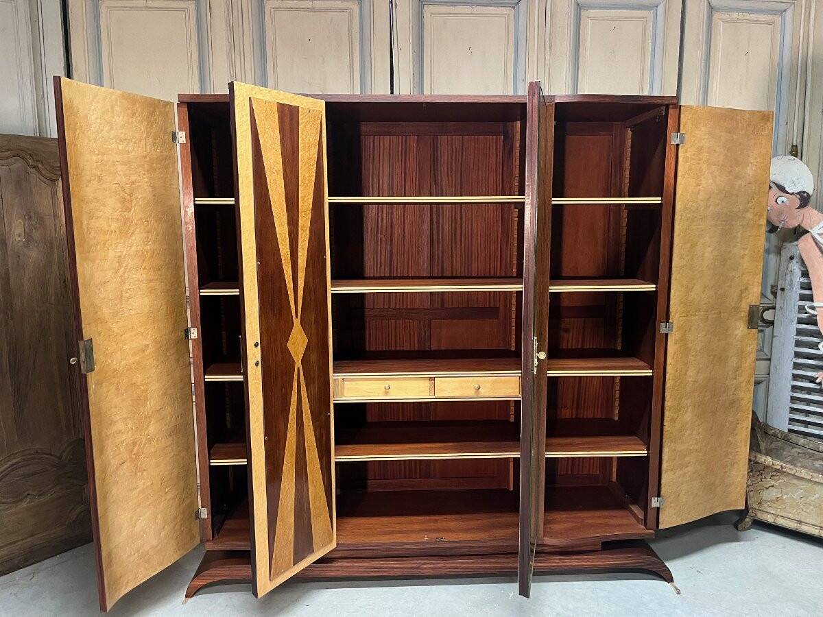 Art Deco wardrobe in rosewood