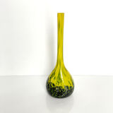 Vase / Soliflore en pâte de verre jaune – Début XXe