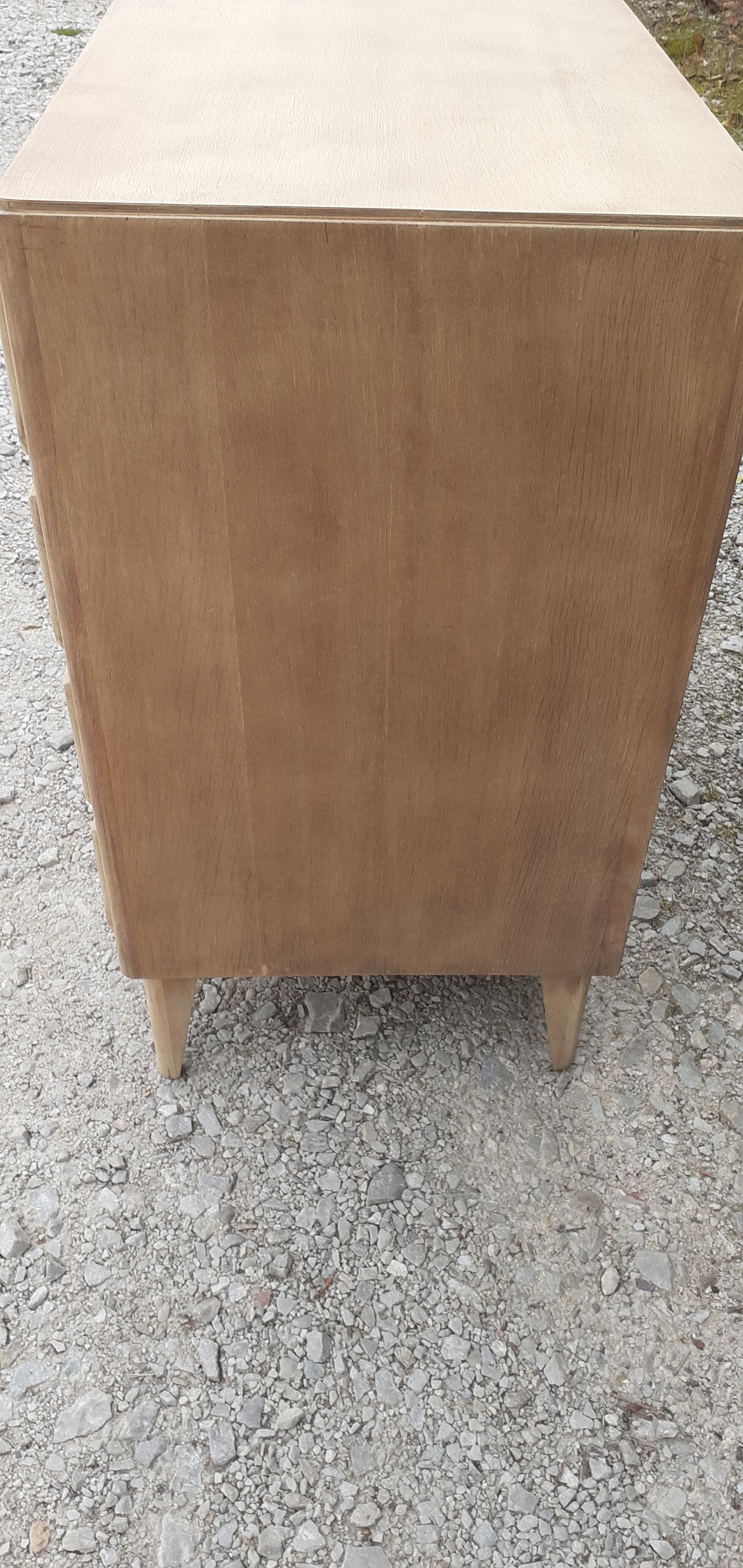 Dresser 4 drawers feet compass vintage raw wood