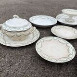 Large service 67 pieces creil and earthenware plates old dishes
