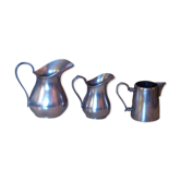 Coffee set in silver metal composed of 3 pitchers, Millan Freres, Paris