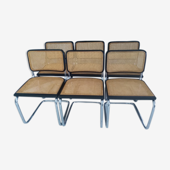 Suite of 6 chairs Cesca B32 by Marcel Breuer years 1992