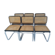 Suite of 6 chairs Cesca B32 by Marcel Breuer years 1992