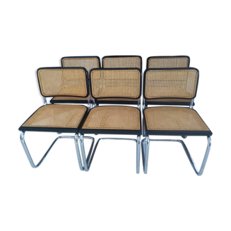 Suite of 6 chairs Cesca B32 by Marcel Breuer years 1992
