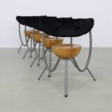 4x Postmodern Dining Chair by Rob Eckhardt, 1980s NEW upholstery