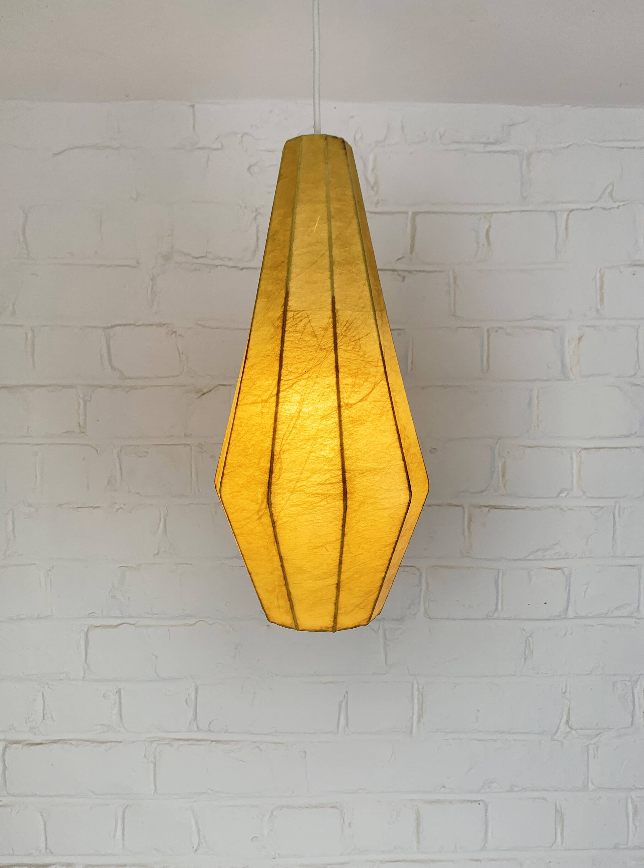 Oblong Cocoon pendant light, Friedel Wauer for Goldkant Leuchten, 1960s