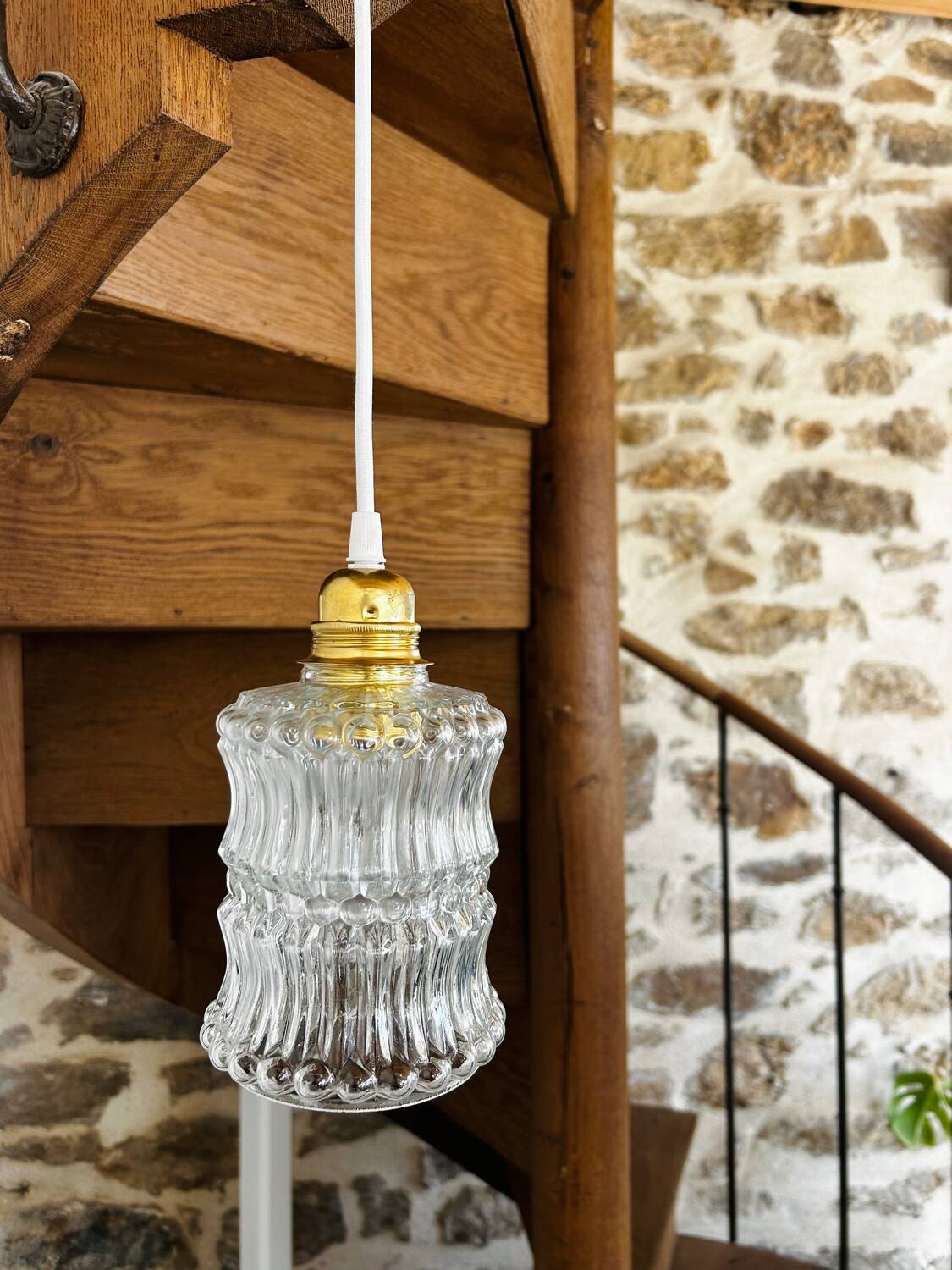 Modern vintage glass globe pendant light