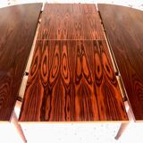 Table de salle à manger en palissandre extensible avec rallonges papillon, 1960’