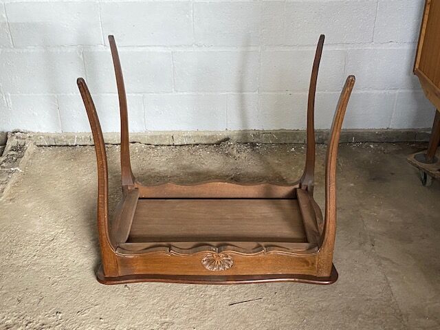 Oak desk and oak veneer with a large Louis XV style drawer
