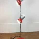Floor lamp space age 2 spots red and chrome 1970