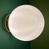 Vintage wall or ceiling light globe in white opaline.