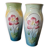 2 vases + jardinière Art Nouveau signée Gustave de Bruyn