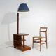 Floor lamp with burl table, 1930s