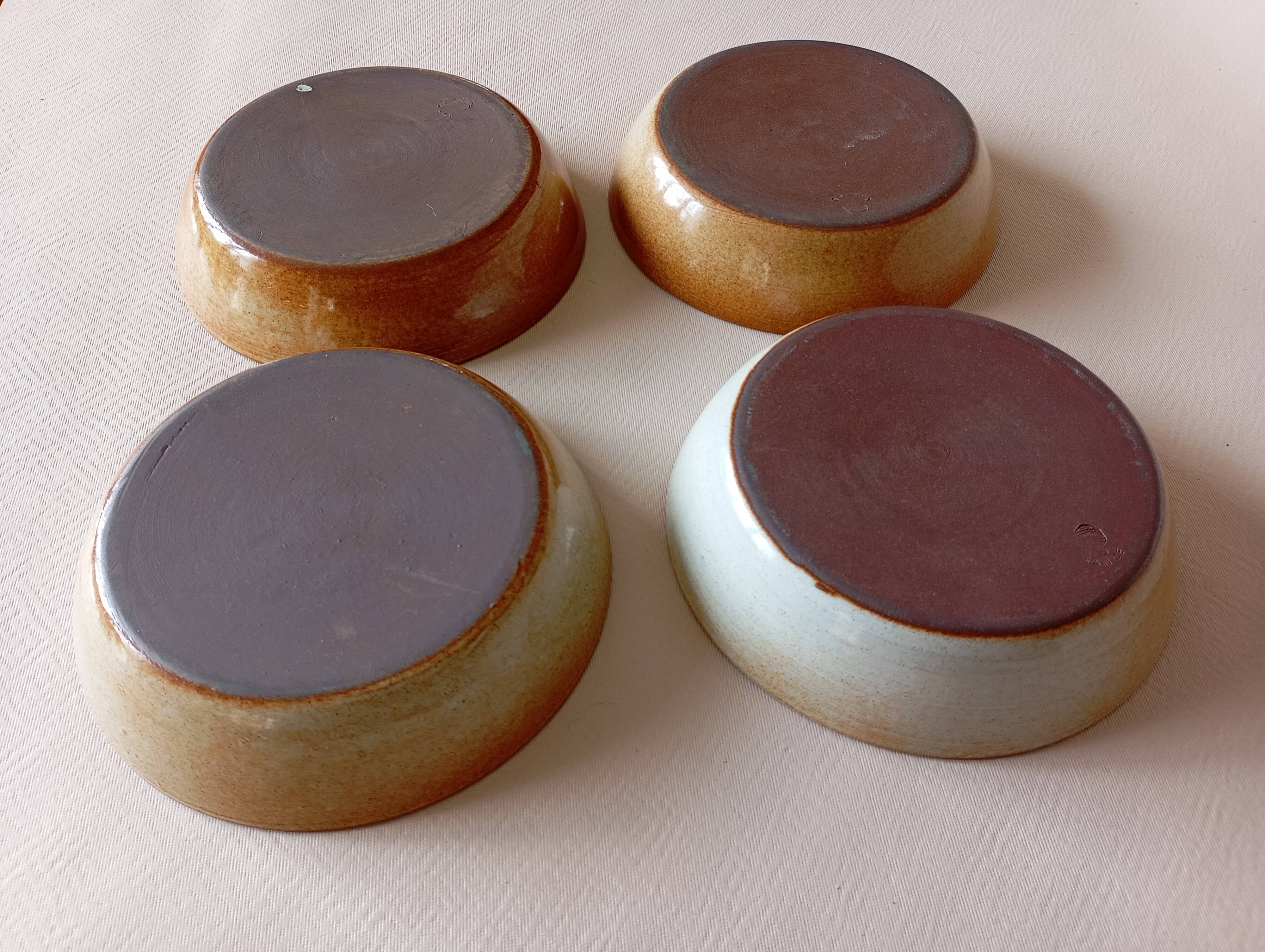 4 Montgolfier stoneware calotte plates