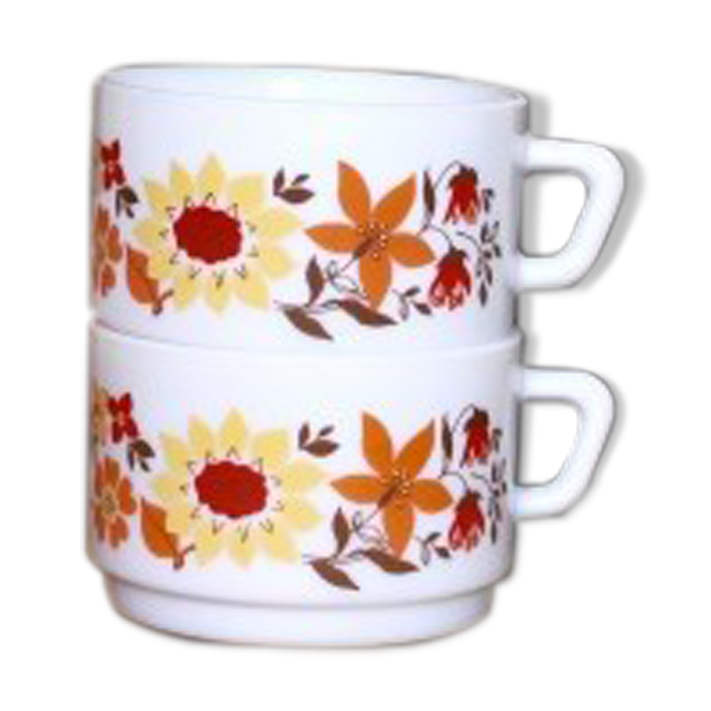 Set of two cups Arcopal Vintage 1970