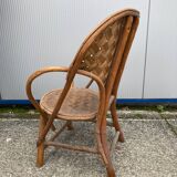 Children's armchair in woven chestnut