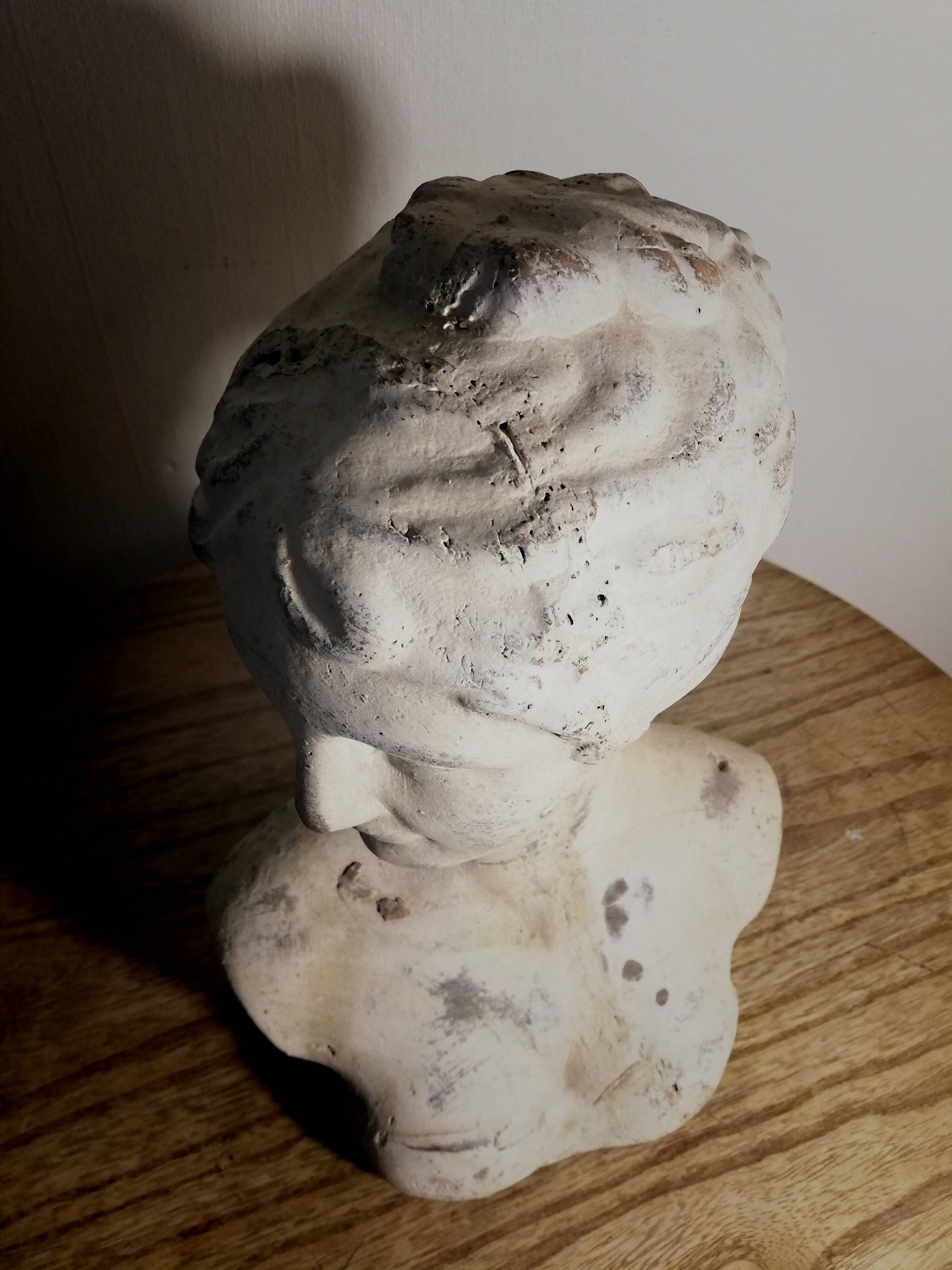 20th century plaster woman bust