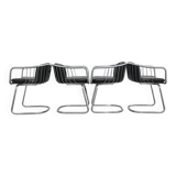 Steel Armchairs attributed to Gastone Rinaldi, 1970s, Set of 4