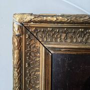 Oil on wood old portrait decoration antique countryside baroque molded