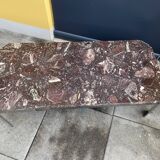 Vintage coffee table 70s marble top & chrome legs