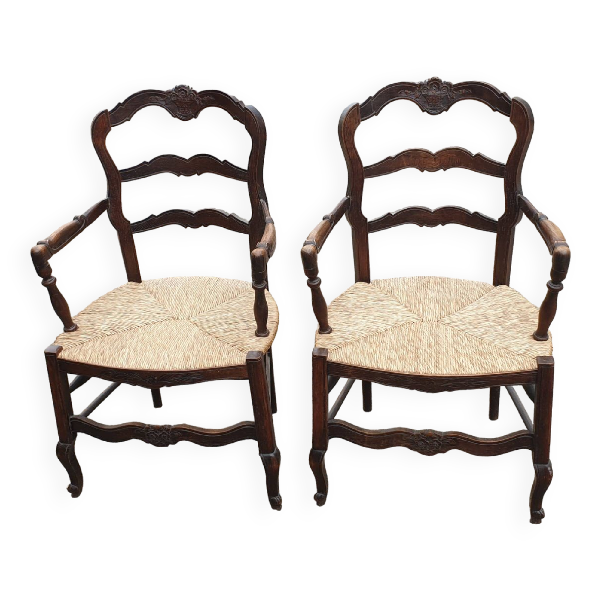 Pair of rustic Provençal armchairs