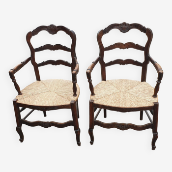 Pair of rustic Provençal armchairs