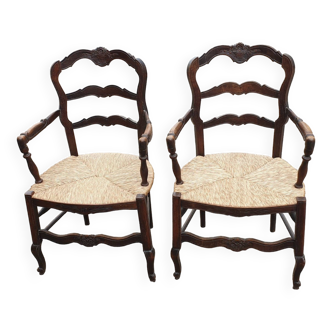 Pair of rustic Provençal armchairs