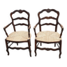 Pair of rustic Provençal armchairs