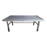 chrome metal and onyx marble coffee table, 1970s