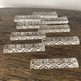 Set of antique glass knife holders