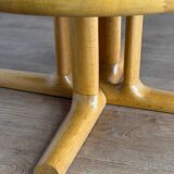 Scandinavian round coffee table in elm – Dyrlund, Denmark