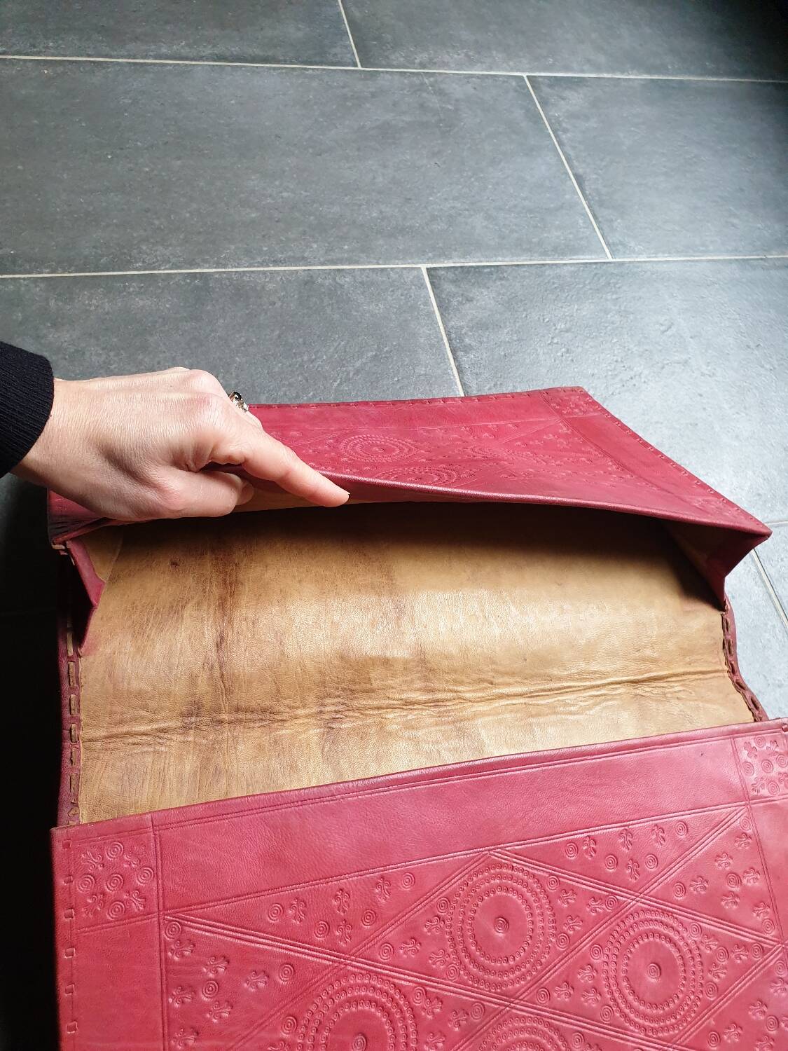 Sous-main cuir martelé