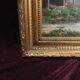 Antique oil painting, french barbizon school, wooden frame