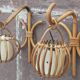 Pair of Louis Sognot rattan wall lights.