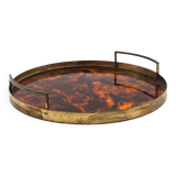 Hollywood regency round tray, Italy 1970s